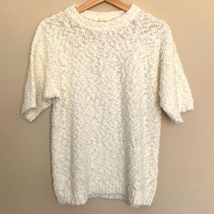 Vintage off-white textured sweater shirt